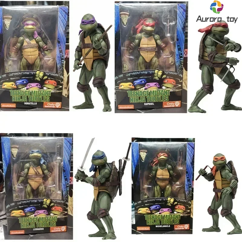 In Stock Neca Ninja Turtles Anime Figure Tmnt Action Figure 1990 Film Version Limited Edition Room Decoration Birthday Toys Gift