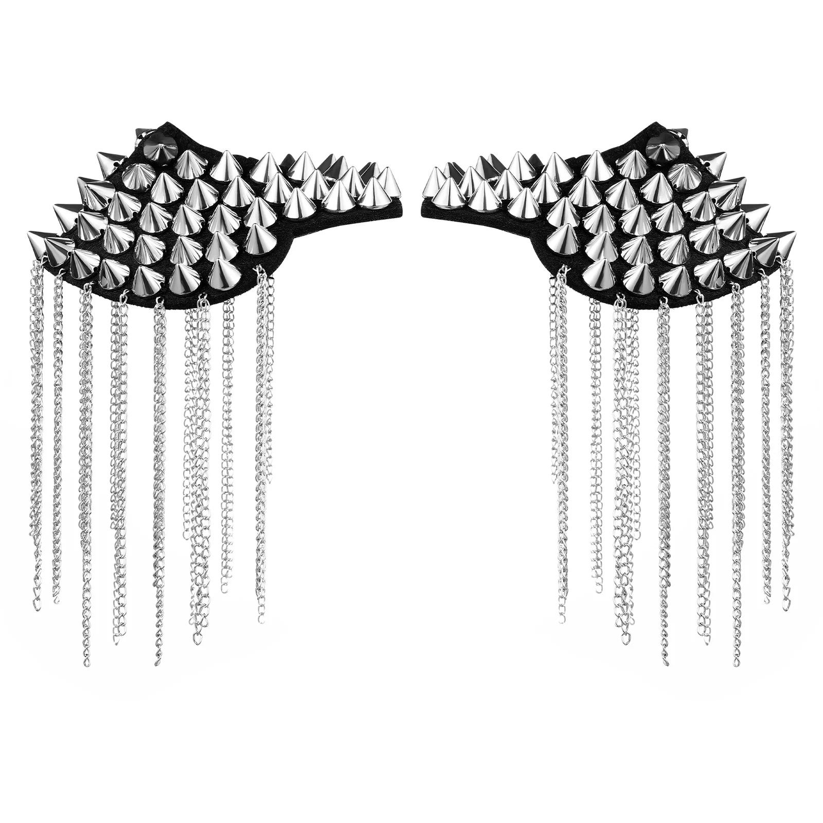 

Gothic Punk Rivet Epaulet Tassel Chain Decor Shoulder Board Fringe Badge Costume Party Fashion Accessories Premium