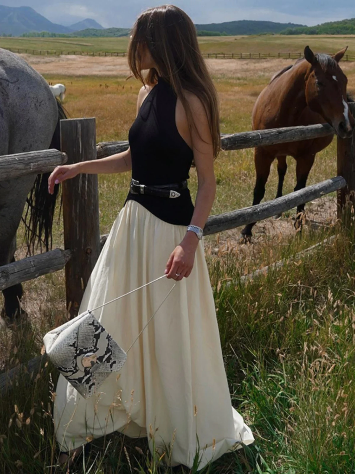 Vestido Faion Bal para mujer, corte entallado, plisado, largo, Dr europeo, cintura suelta, tela de poliéster, No Sve round Ne