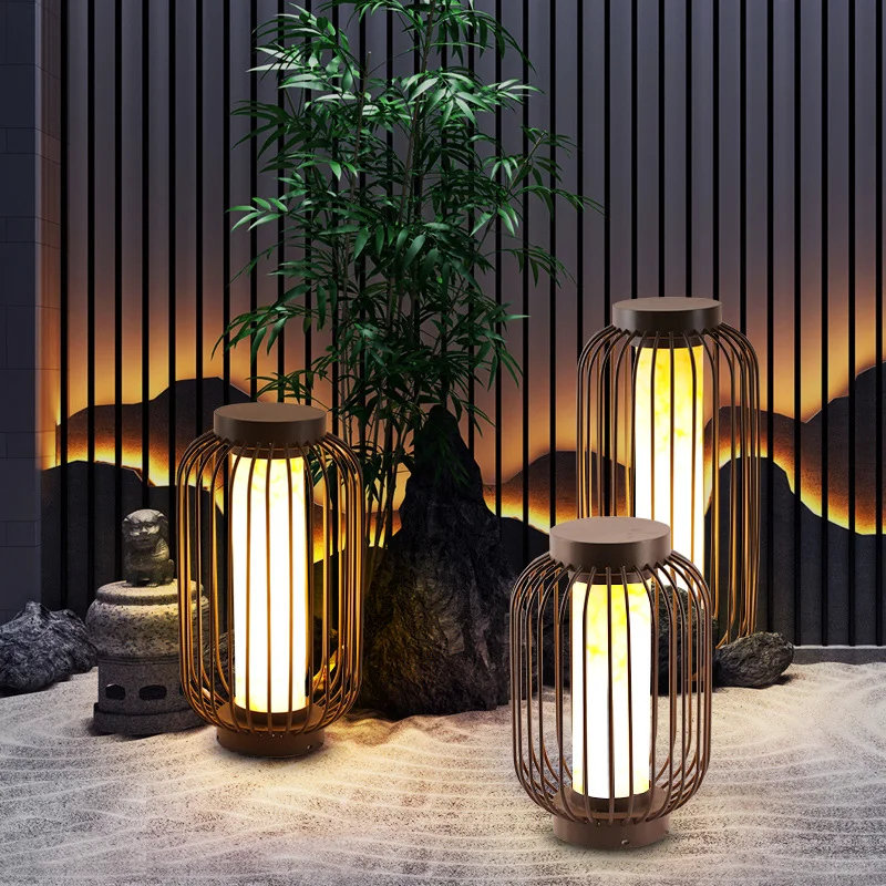 Outdoor Courtyard Waterproof Floor Lamp Wabi Sabi Solar Balcony Ambient Light Birdcage Villa Yard Garden Lawn Light Table Light
