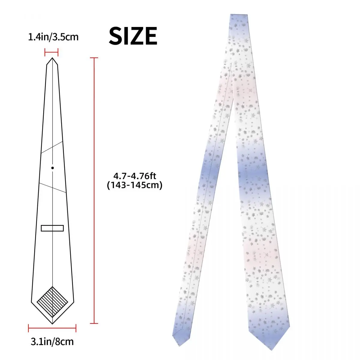 Sneeuwvlokken Stropdas voor Heren Zijde Polyester 8cm Stropdassen Bruiloft Accessoires Stropdas Klassieke Gravatas