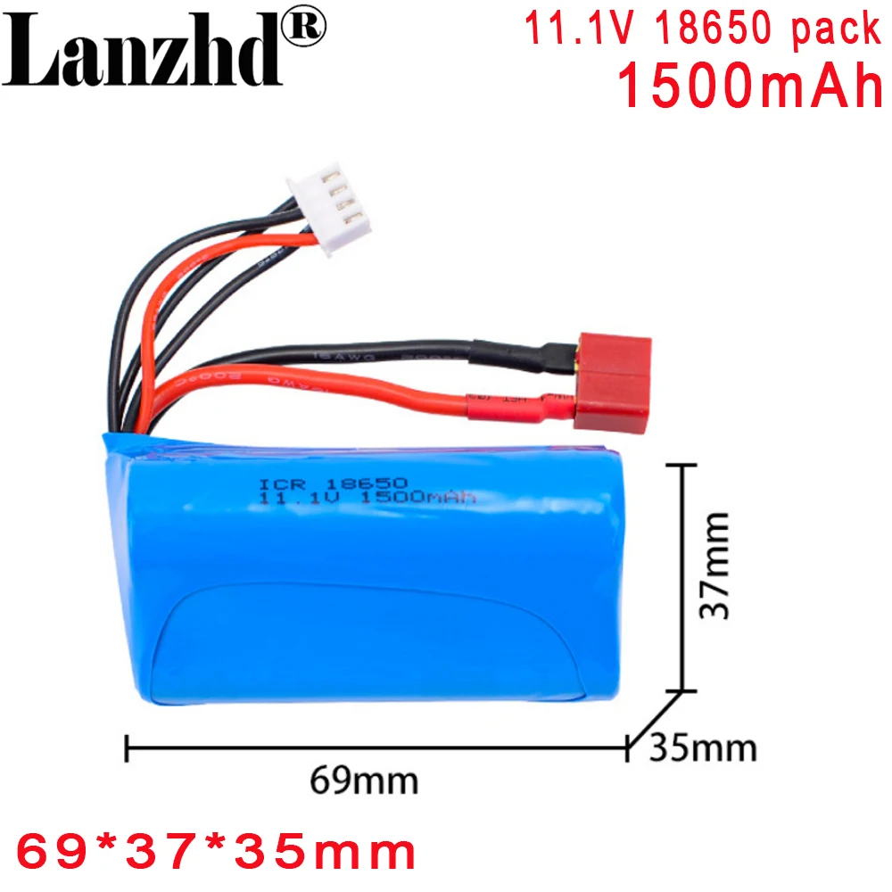 11.1V Triangle 18650 High rate model 1500mAh 15C For airplane model RC 12V toy lithium battery with XT60 Or T splice