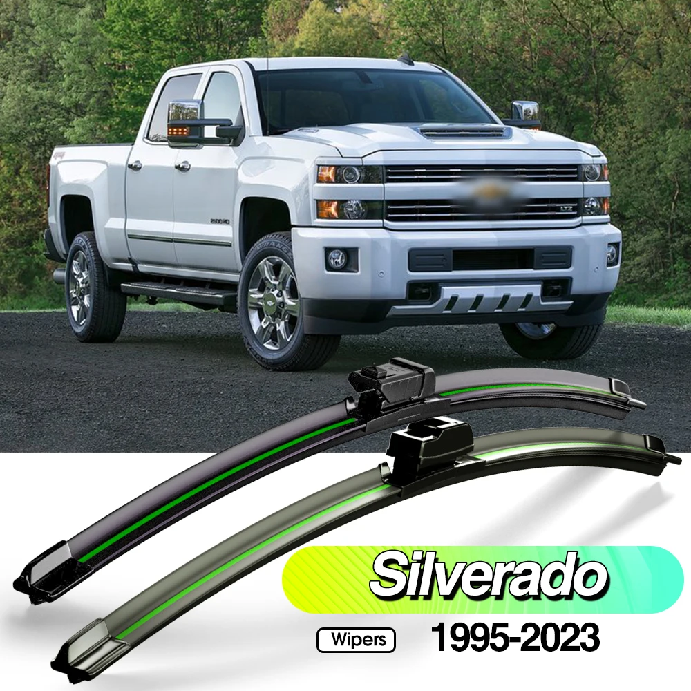 For Chevrolet Silverado 1995-2023 2pcs Front Windshield Wiper Blades Windscreen Window Accessories 1996 2000 2012 2015 2017 2018