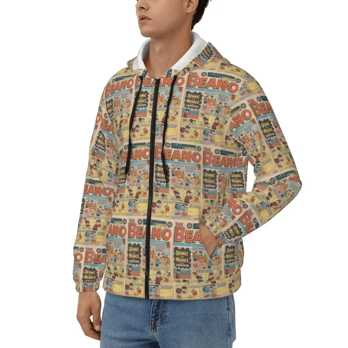 1984 ビーノ クラシック デニス ザ メナス アンド ガナッシャー ジッパー パーカー 原宿 プルオーバー 秋冬 スウェットシャツ 長袖 トップス