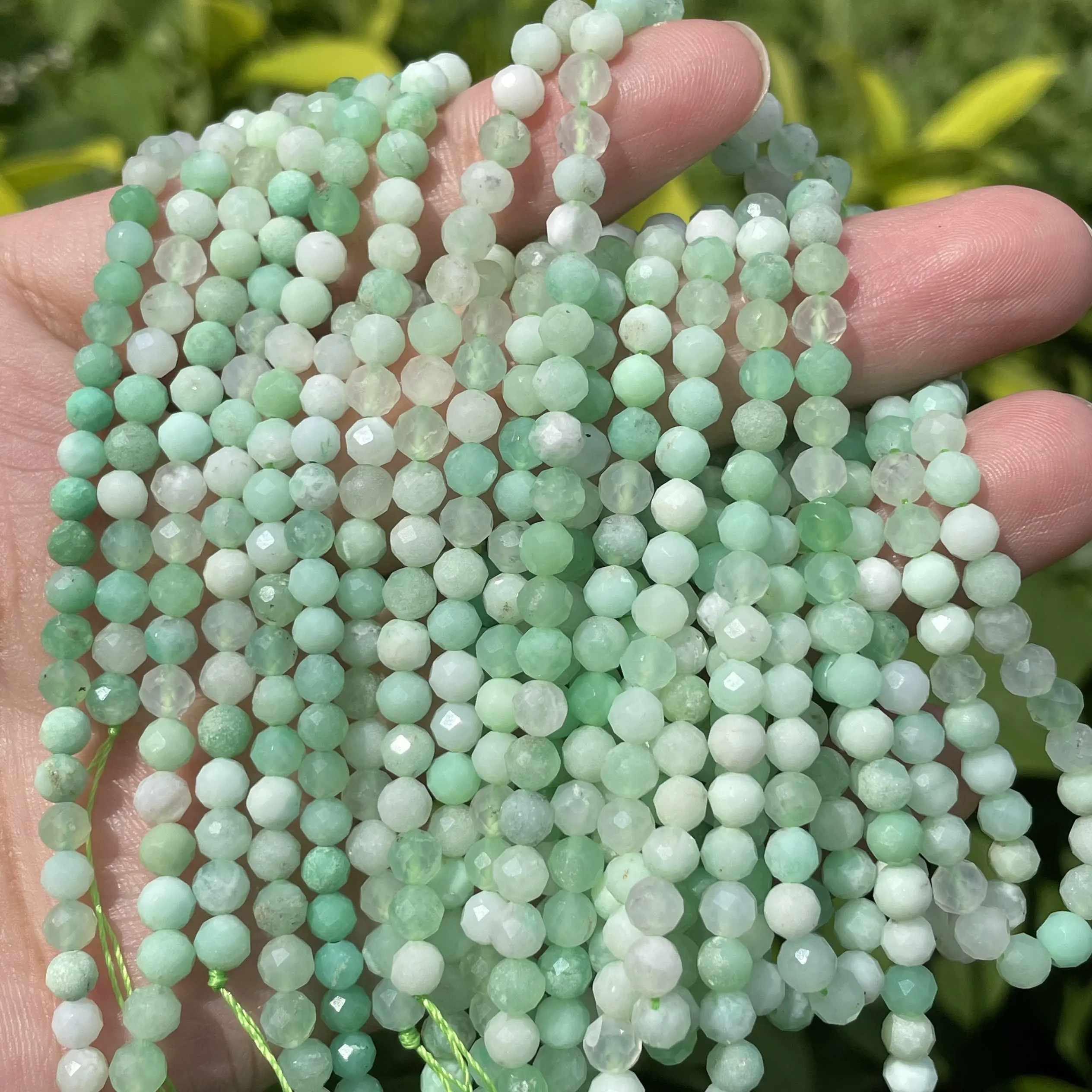 

Natural 4mm Australia Chrysoprase Faceted Beads for Jewelry Making DIY Handmade Bracelet Necklace