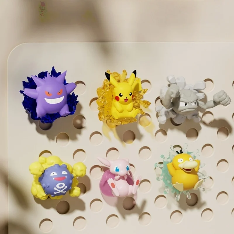 

Genuine Authorization Pokemon Refrigerator Magnet Figurine Pikachu Psyduck Gengar Geodude Gastly Mew 3d Model Gift For Girl