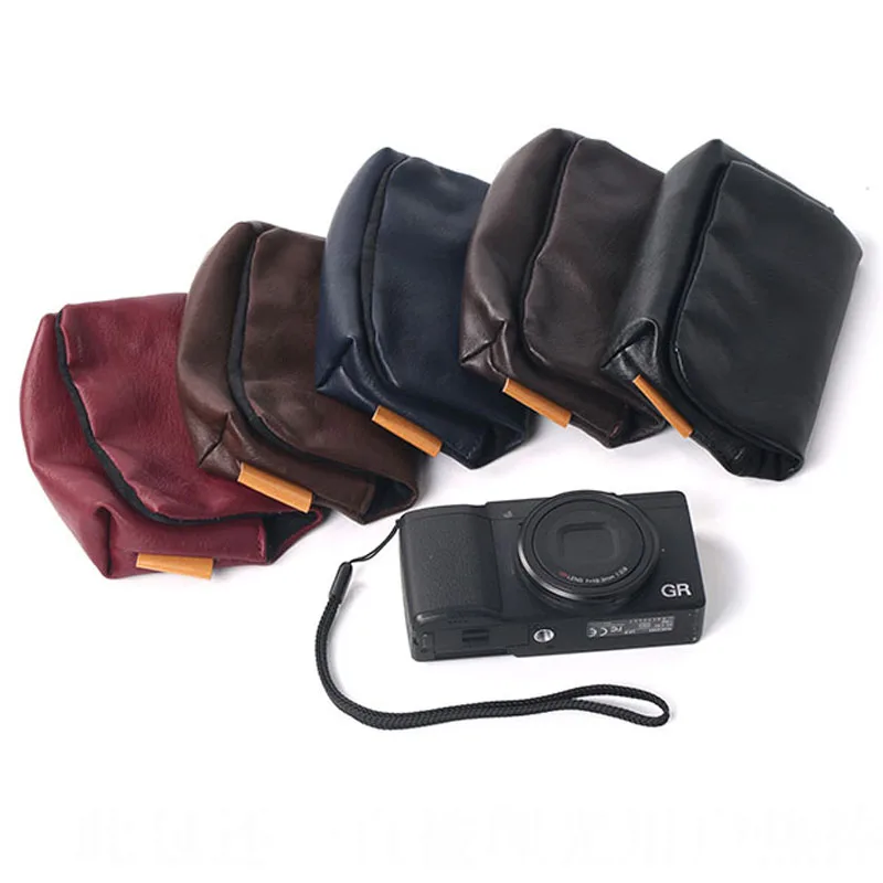 Soft Leather Camera Case Bag For SONY ZV1 RX100 HX90 WX500 WX350 Ricoh GR III Panasonic LX10 Canon G7X SX730 SX740