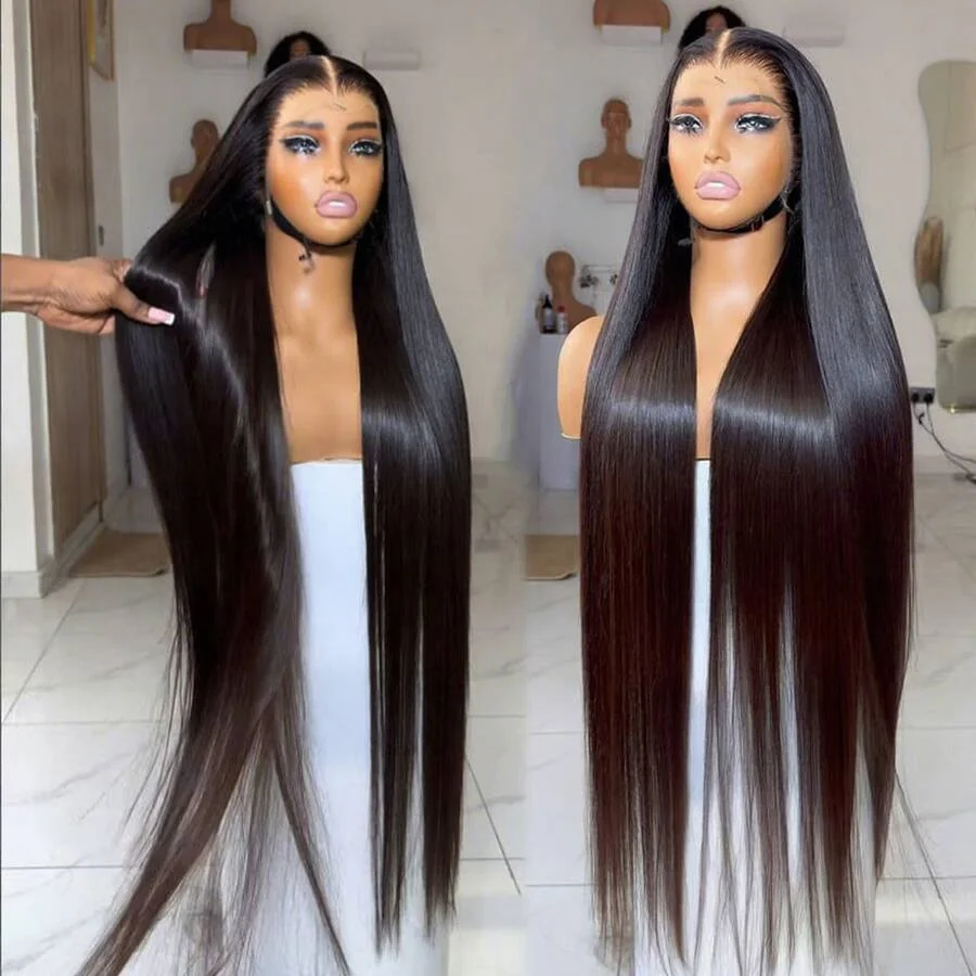 Bling Hair 180% Density 30 32Inch Straight 13x6 13x4 Transparent HD Lace Frontal Human Hair Wig 360 Lace Front Wigs For Women