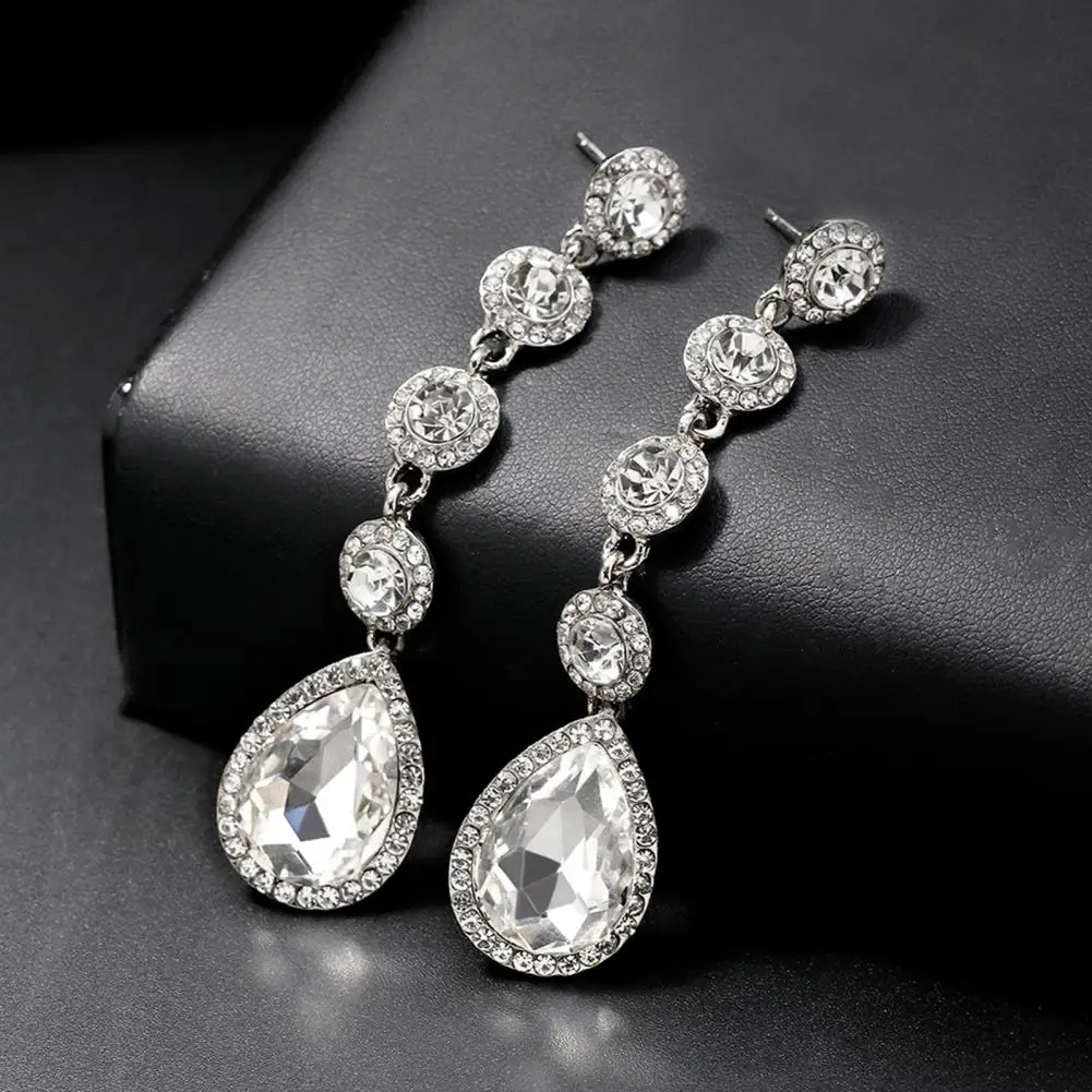 Versatile Fashion Earrings Sparkling Rhinestone Dangle Earrings Non-irritation Jewelry Accessories for All-match Fashionable