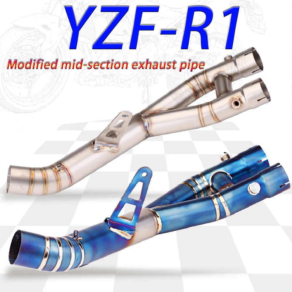 

Suitable for YZF-R1 R1 2004-2024 Motorcycle Exhaust Muffler Middle Section Exhaust System Middle Section