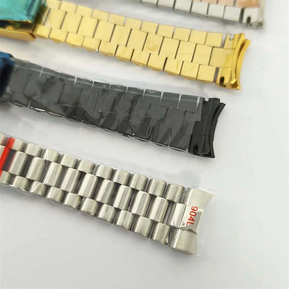 سوار من الفولاذ المقاوم للصدأ لعلبة ساعة 40 مم، سوار معدني بمشبك واحد قابل للطي 20 مم، ملحقات أشرطة الساعات البديلة