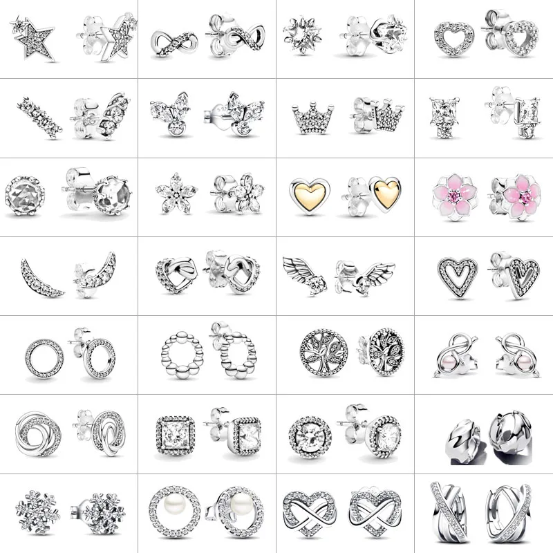 2025 nuevo pendiente de plata 925, pendiente infinito en forma de corazón, pendientes originales con lazo brillante para mujer, regalo, joyería fina