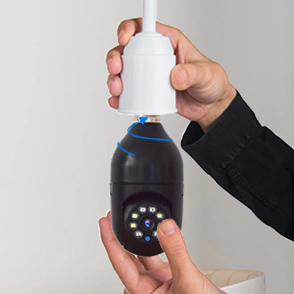 5G Wifi E27 Bulb Surveillance Camera Full Color Night Vision Automatic Human Tracking 4X Digital Zoom Video Security Monitor Cam