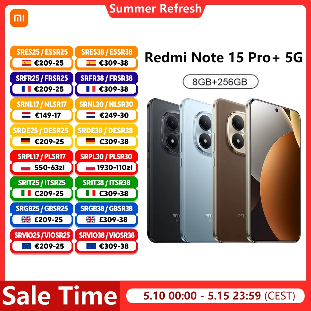 Xiaomi Redmi Note 15 Pro Plus 5G Smartphone NFC Snapdragon ®   7s Gen 4, Pantalla de 6.83 Pulgadas y 120 Hz, 200 MP OIS, Carga de 100 W, Batería de 6500 mAh