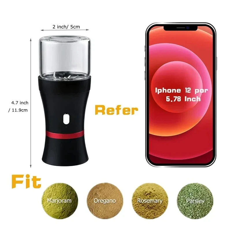 LTQ Electric Herb Grinder With Glass Storage Jar Tobacco 1100mAh Battery Rechargeable Herbal Grinders For Smoking Accessories ﻿