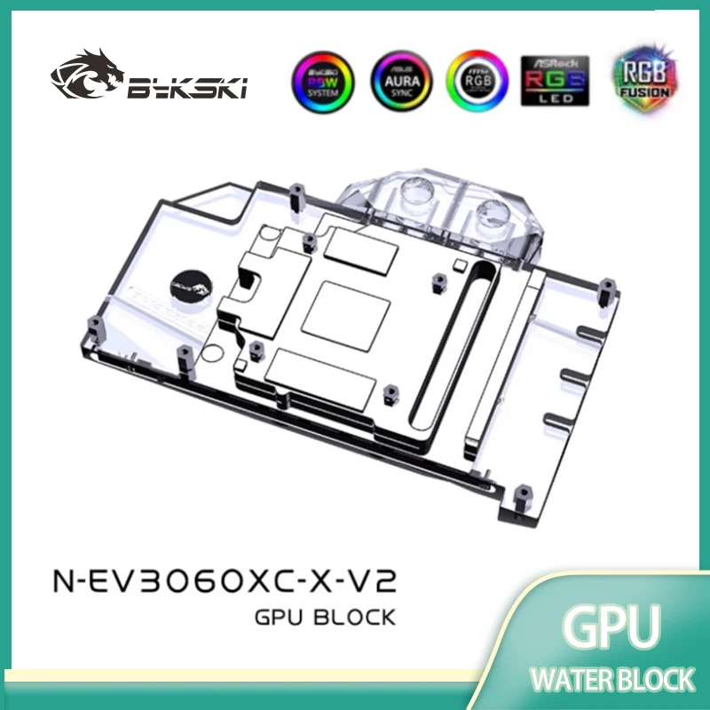 

Водяной блок графического процессора Bykski N-EV3060XC-X-V2 для общественной видеокарты EVGA RTX 3060 XC 12 ГБ с охлаждением/с радиатором объединительной платы