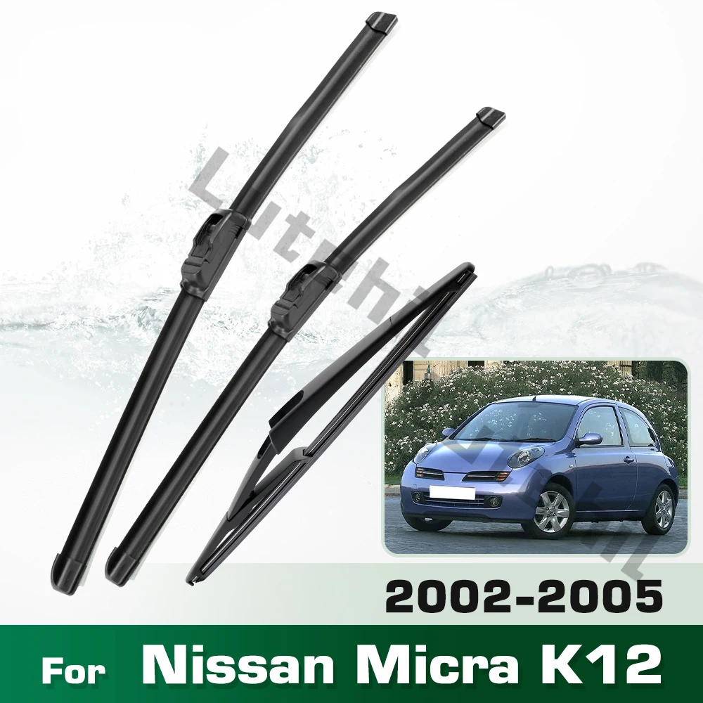 

Для Nissan Micra K12 2002-2005 стеклоочиститель передний и задний комплект щеток стеклоочистителя лобовое стекло щетки для окон 21 "+ 18" + 12"