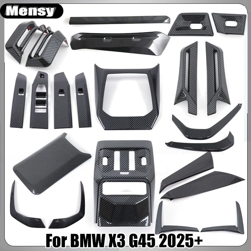 

For BMW X3 G45 2025+ Car ABS Carbon Fiber Central Vent Shift Panel Glass Lifting Frame Decoration Cover Trim Auto Accessories