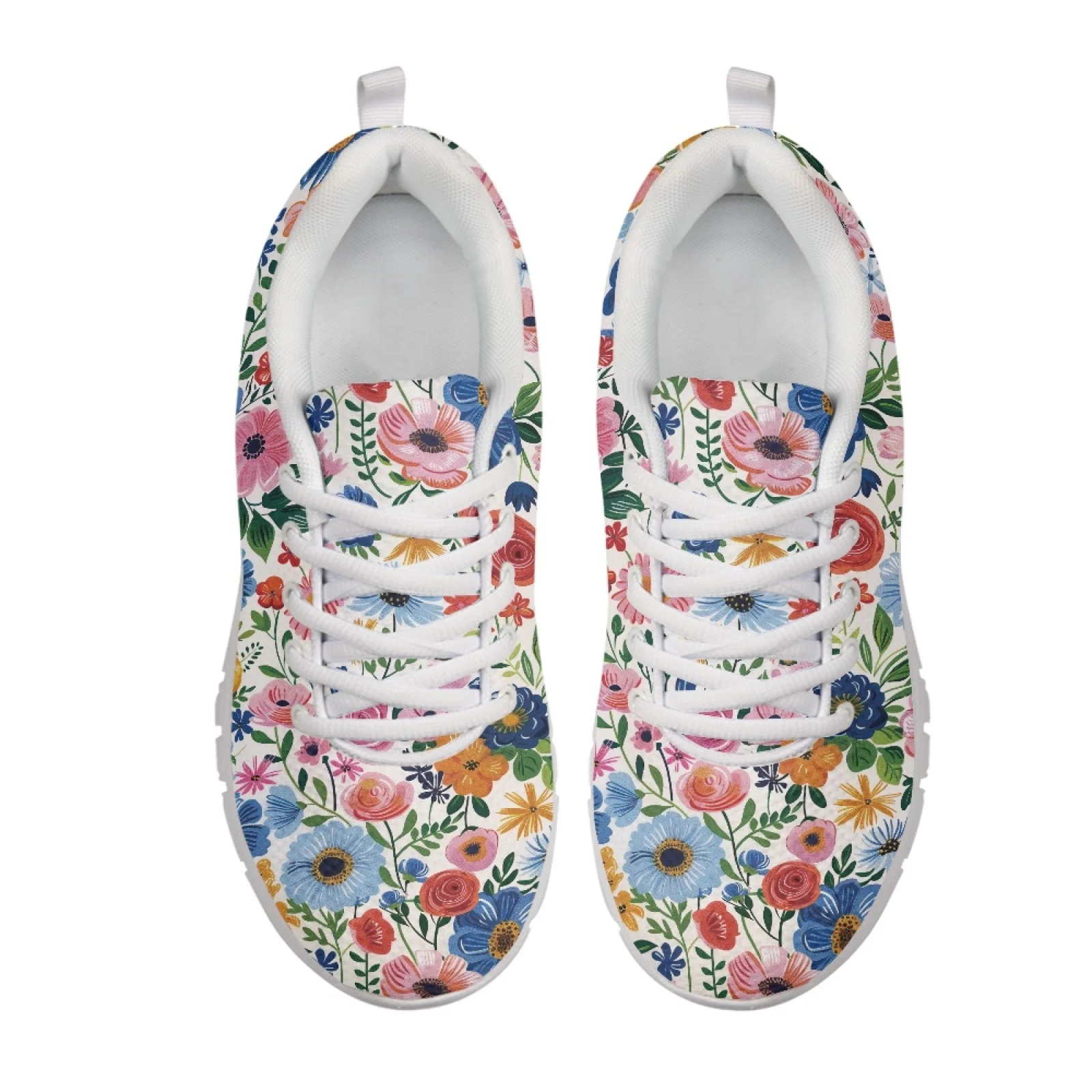 Coloranimal Flowers Pattern Tennis Shoes Fitness Shoes for Women Anti-Slip Fashion Sneakers