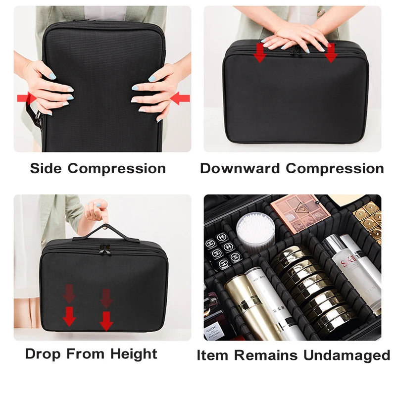 Professionelle Make-Up Fall Weibliche Reise Große Kapazität Schönheit Nagel ToolBox Kosmetische Organizer Koffer Für Make-Up Lagerung Boxen – Detail 18