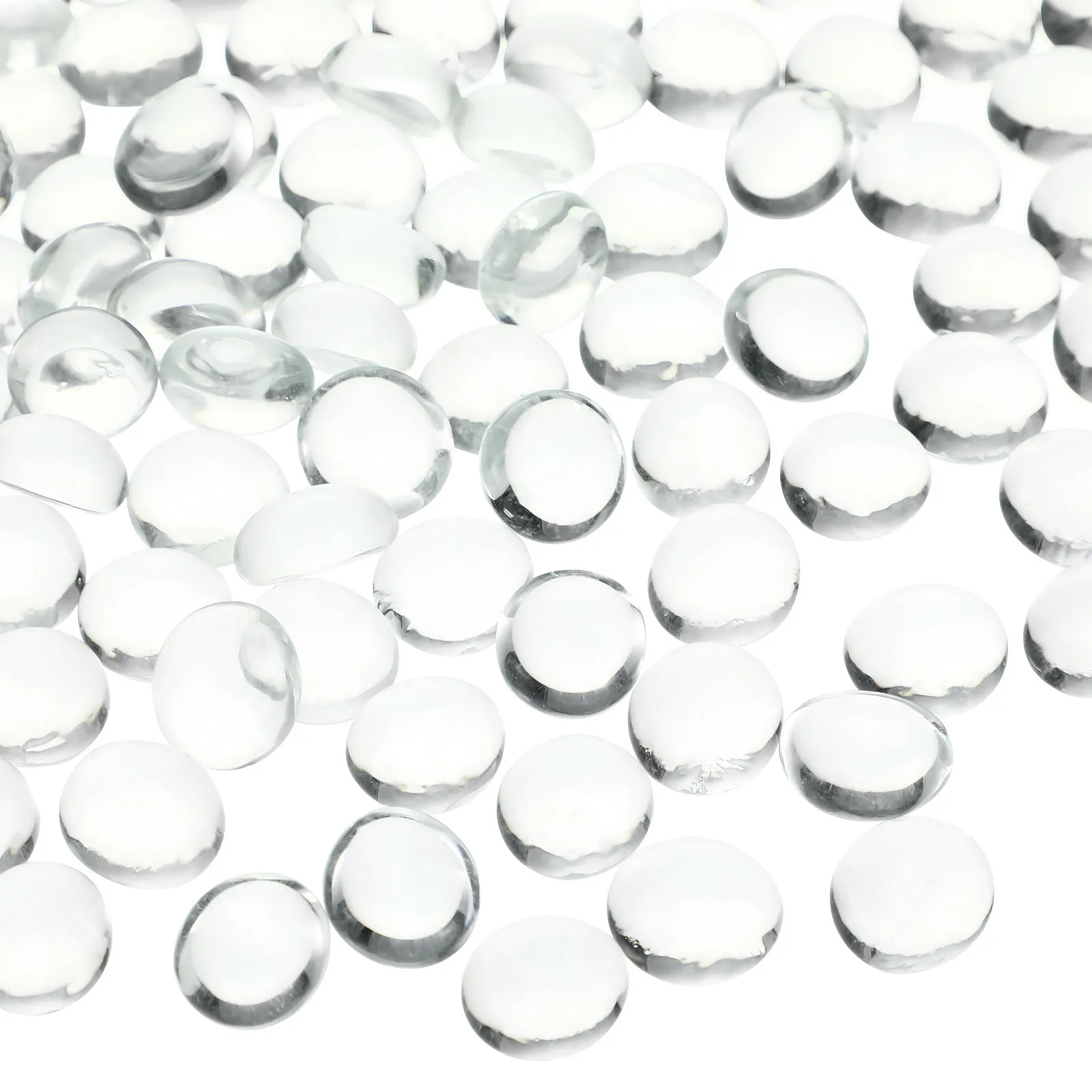 

1Pack Clear Glass Beads Flat Marble Pebbles for Vase Fillers Decorative Stones Home Wedding Centerpiece Arrangement Supply