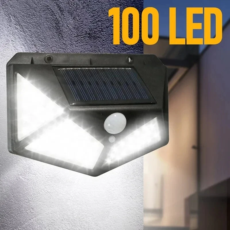 4/6/8Pcs 100LED applique da parete sensore di movimento solare impermeabile per esterni lampione solare a energia solare per la decorazione del