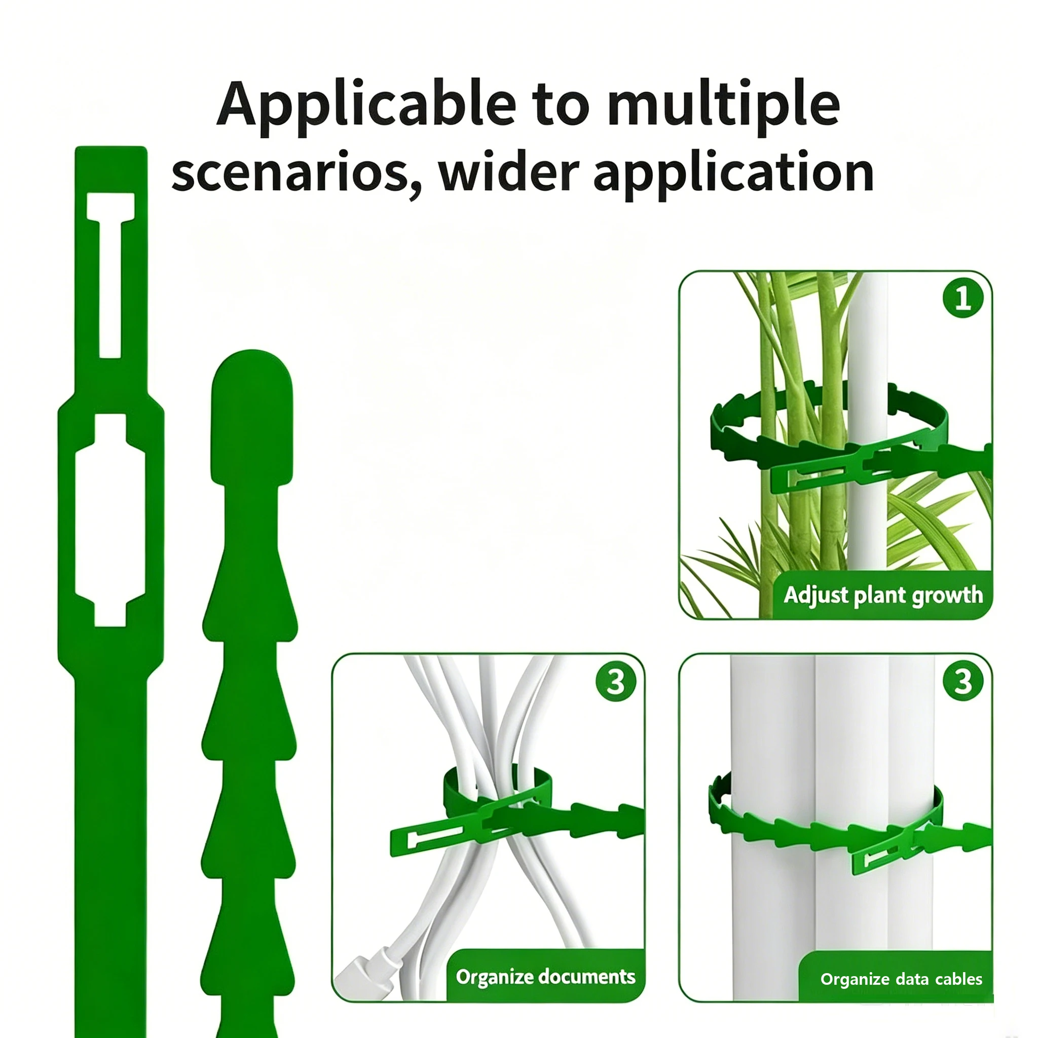 Green Reusable Plant Ties Adju - Vine Climbing Plastic recension och pris