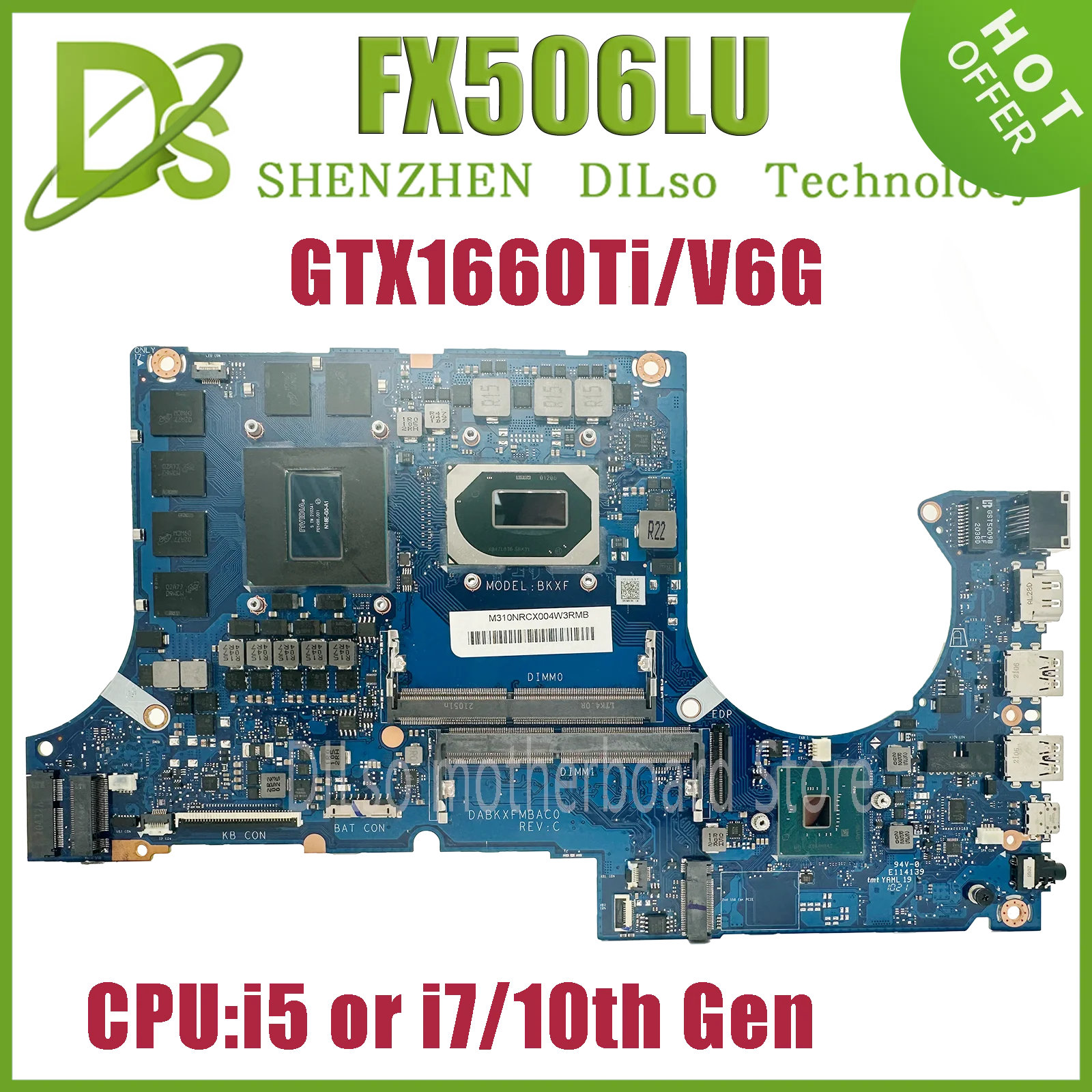 KEFU Mainboard For ASUS FX506LH TUF506L MW506L FX506LHB FX506LU FX506LI FX706LH FX706LI MW706L TUF706L Laptop Motherboard i5 i7