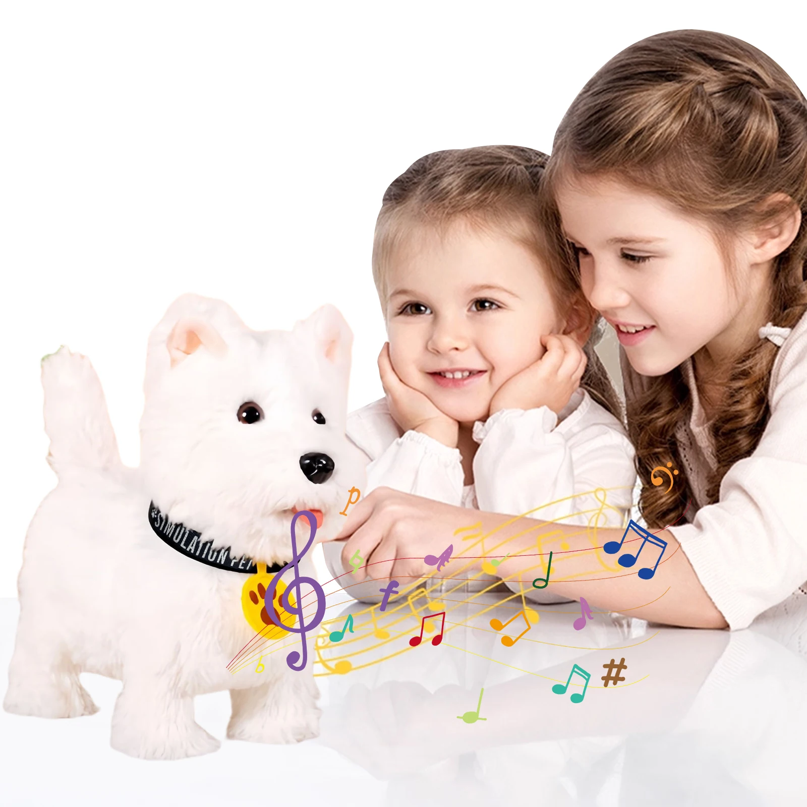 ลูกสุนัขของเล่นอิเล็กทรอนิกส์แบบอินเทอร์แอคทีฟ นุ่มเหมือนจริง สามารถเห่า วิ่ง และกระดิกหางได้ ของขวัญสำหรับคนรักสัตว์เลี้ยง