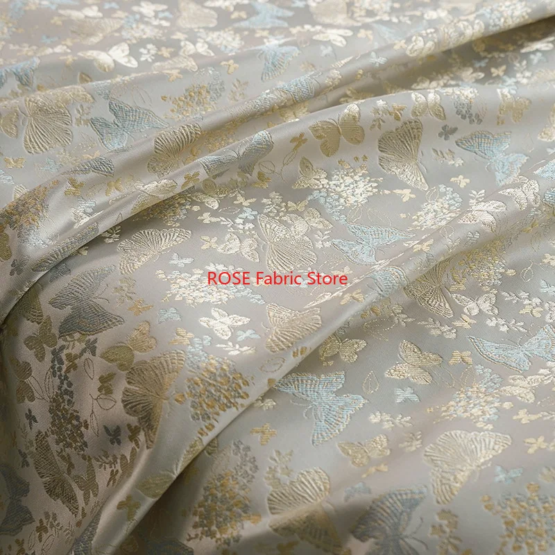 

1-метровая жаккардовая ткань в китайском стиле с бабочкой, элегантное женское платье, пышная юбка, сумка для багажа, декоративная швейная ткань