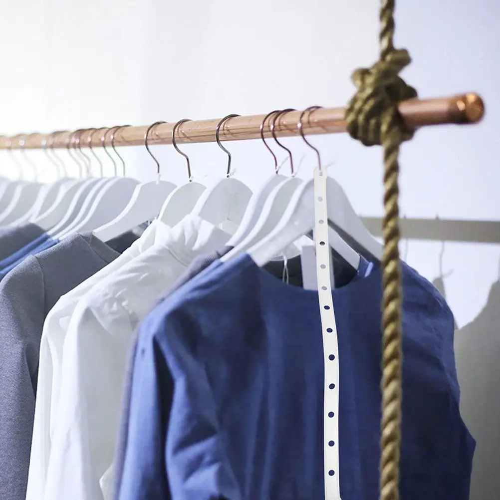 50Pcs Hanger Connecting Display Strips Multifunctional Plastic Hanger Extension Strips for Pants Clips Clothes Hanging Organizer