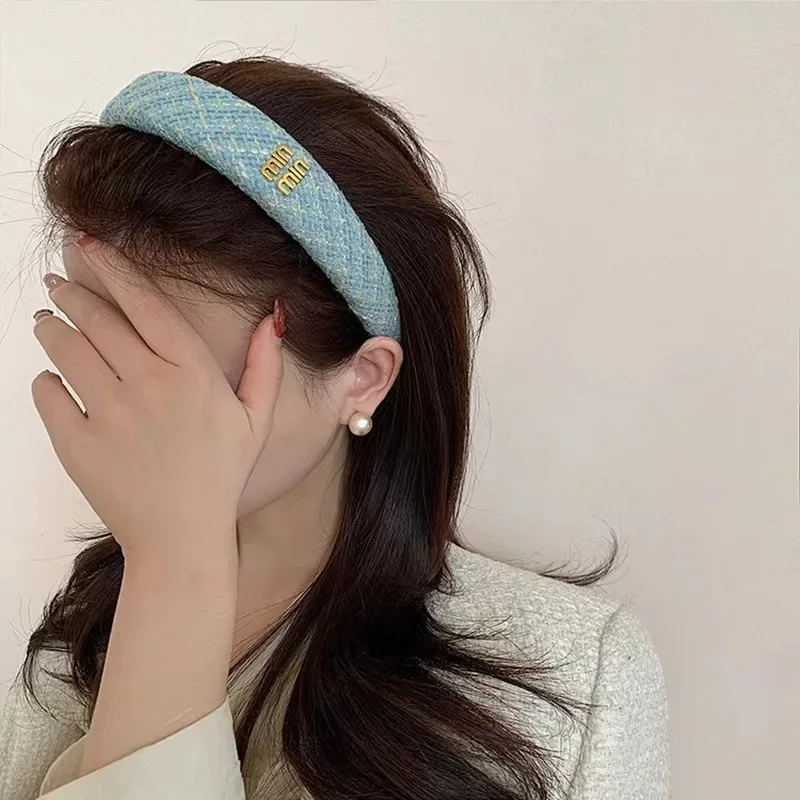 عصابة رأس منسوجة حلوة فرنسية للنساء، إكسسوارات شعر متماسكة أنيقة، عصابات رأس وردية، أربطة شعر بحافة واسعة للفتيات الجميلات