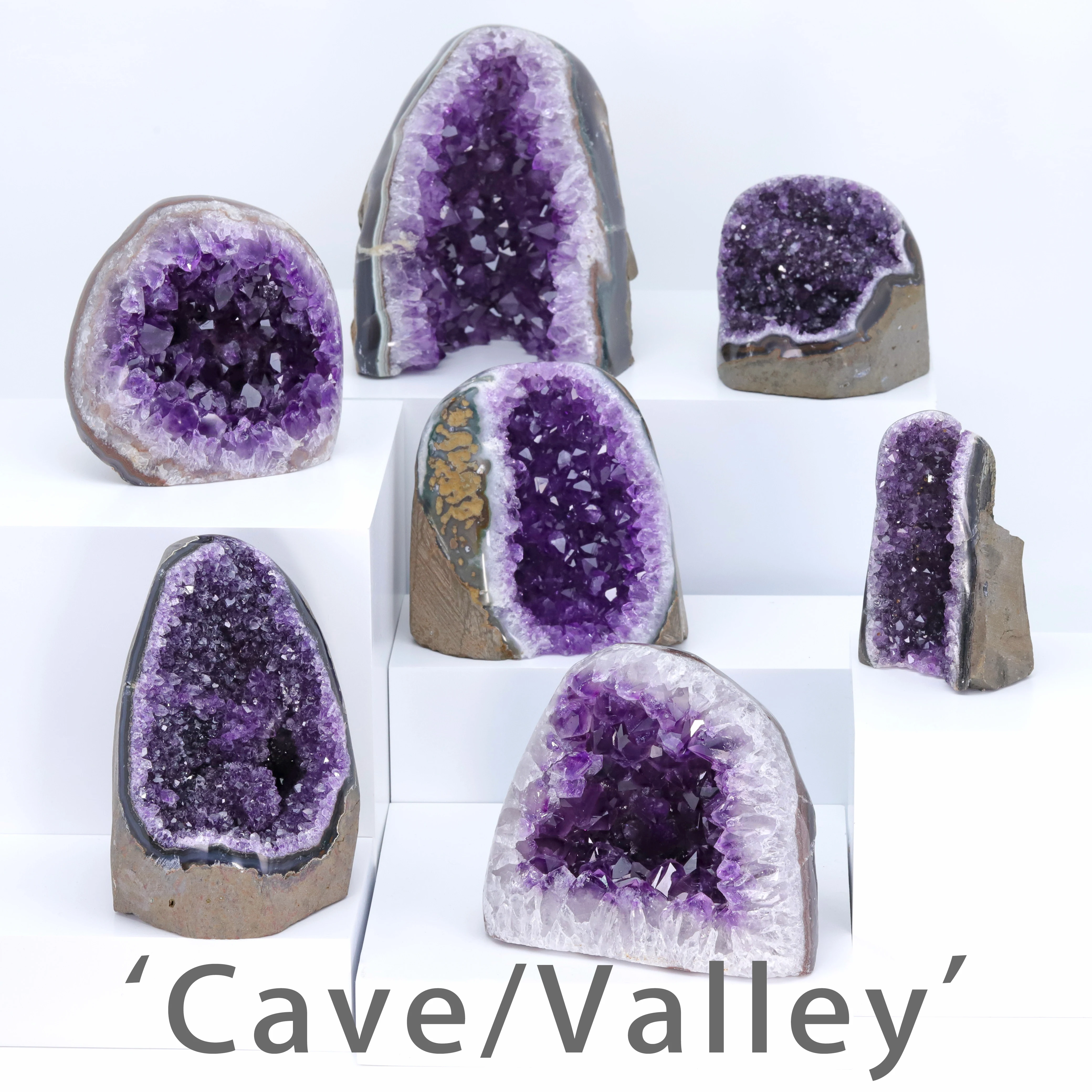 

Natural Amethyst Cave Valley Geode Crystal Quartz Cluster Dream Specimen Energy Healing Thunder Egg Wholesale