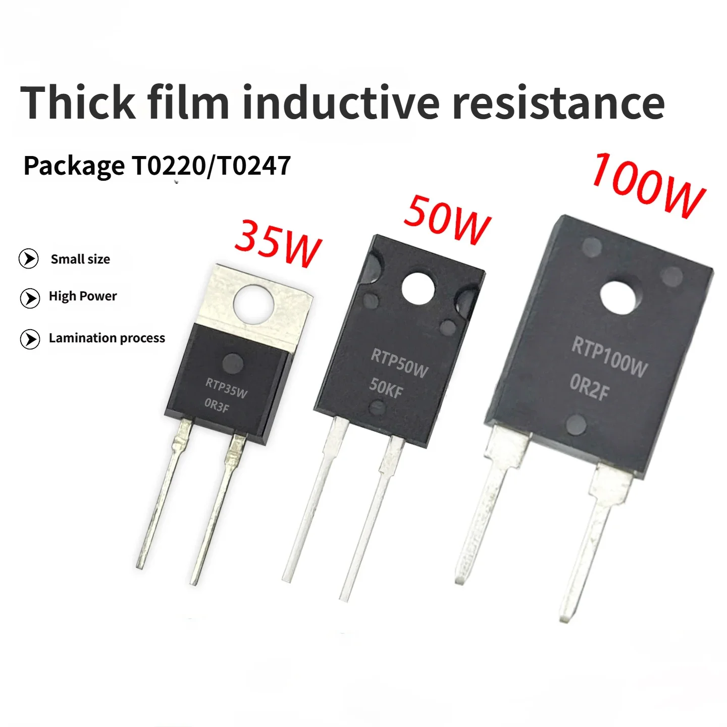 TO220 35W High-power Film Resistor Series  replacement for  MP820 MP821 MPR20S RNP-10 MTR35 Series 0.1ohm-100Kohm 1%
