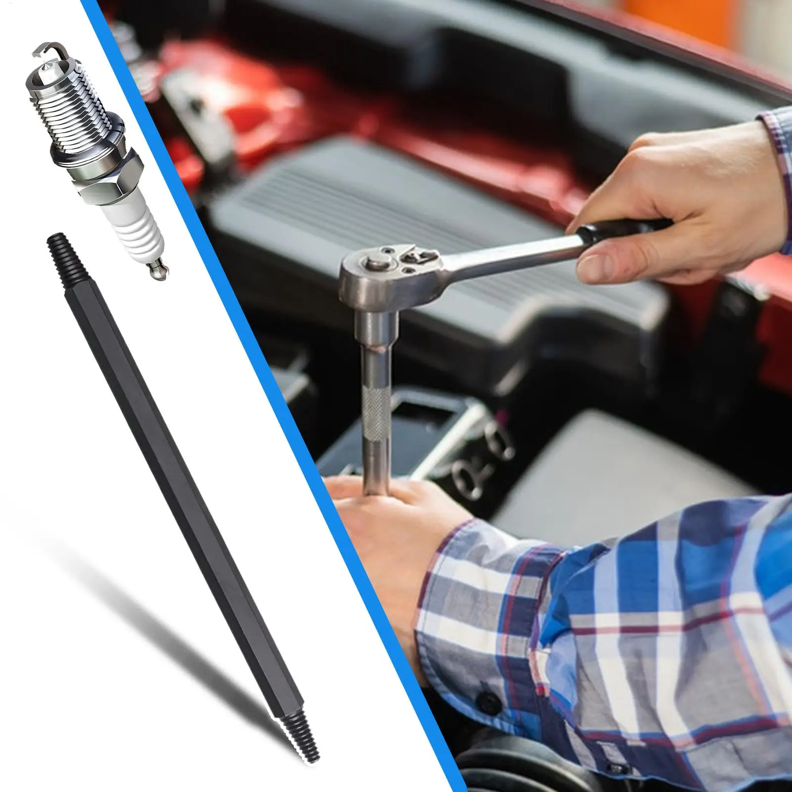 

Spark Plug Extractor Damaged Spark Plug Repair Tool Professional Reverse Thread Tap Double-Ended Remover For Motorcycle