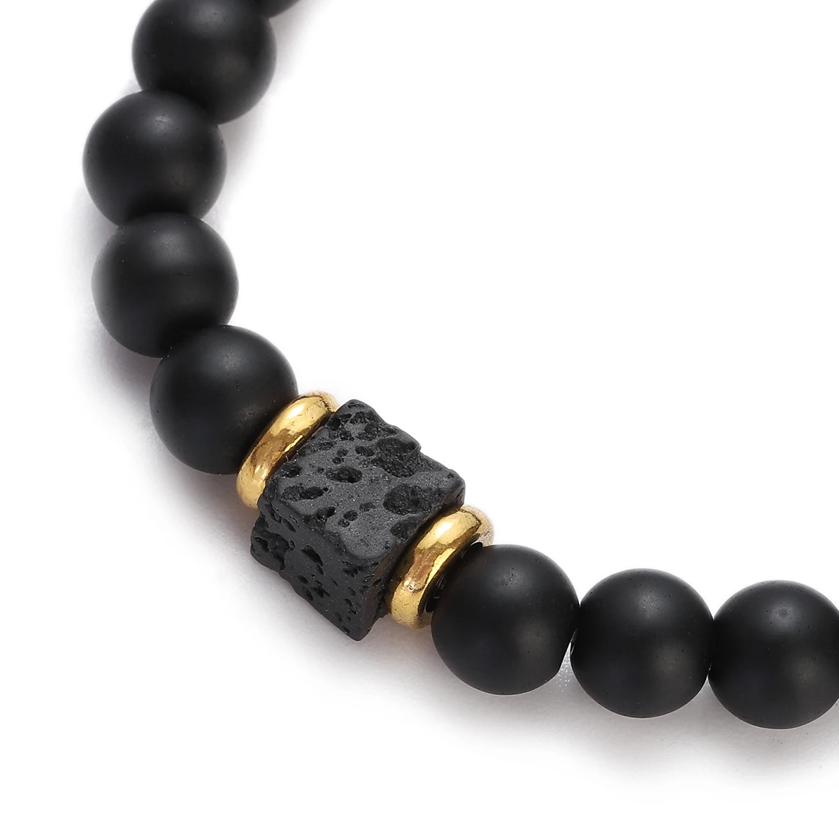 الكلاسيكية الحجر الأسود أساور الرجال المجوهرات Pulseira ساحة الحمم البركانية سوار Pulsera الأزواج سوار أصدقاء المجوهرات
