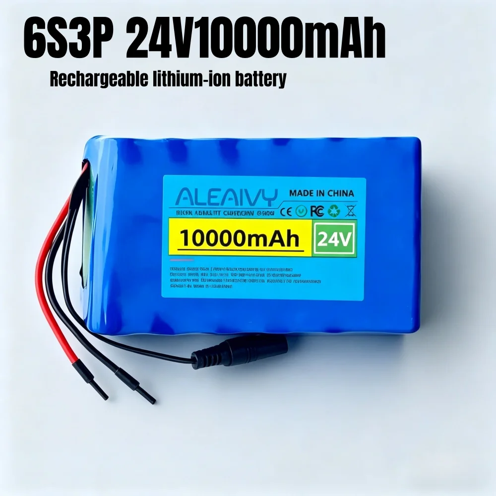 24V 10Ah 6S3P 18650 wiederaufladbarer Lithium-Ionen-Akku 25,2V 10000mAh/Lithium-Ionen-Akkupack + 2A-Ladegerät