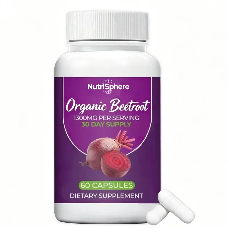 Organic Beetroot 1300 Milligrams Per Serving -60 Capsules