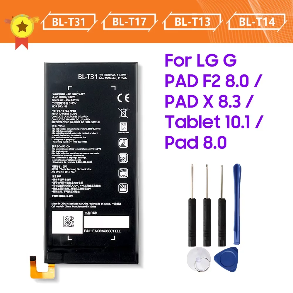 Replacement Battery BL-T31 For LG G PAD F2 8.0 LK460 PAD X 8.3 VK815 VK500 V520 G Pad 8.0 V480 V495 Tablet 10.1 V700 With Tool