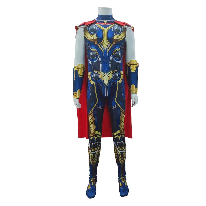 

P-Jsmen Thor Love and Thunder Косплей Костюм ТВ и фильм Костюм супергероя Хэллоуин Костюмы с фетровыми рукавами и накидкой для детей и взрослых;