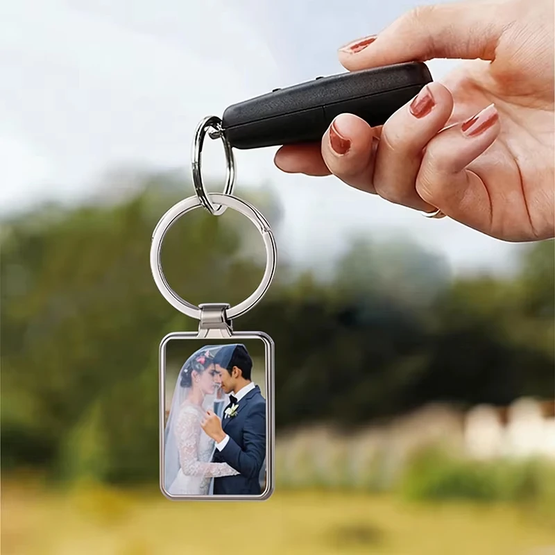 Custom Photo Keychain Personalized Picture Keyring, Custom Memorial Keepsake Souvenir Gift for Birthday Anniversary Daily Memory
