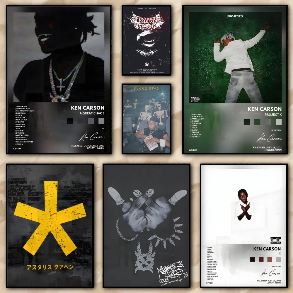 

Rapper Singer K-Ken Carson Poster HD Print Personalized Canvas Wall Mural Art Poster Photos For Living Room Home Decor