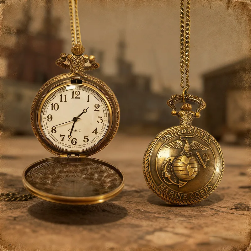Vintage Flip Pocket Watch,Classic Collection Gift,Men's And Women's Necklace,Quartz Watch,Large Number Hanging Watch