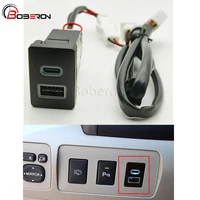 Ajuste para Toyota nuevo cargador USB de coche PD cargador rápido QC3.0 cargador rápido dual botón adaptador tipo C
