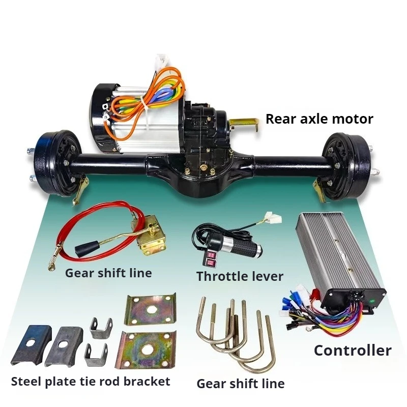 طقم محرك المحور الخلفي 70-106 سم 800-1800 وات مع وحدة تحكم، فرامل قرص/طبل - مجموعة تحويل عالمية ثلاثية العجلات