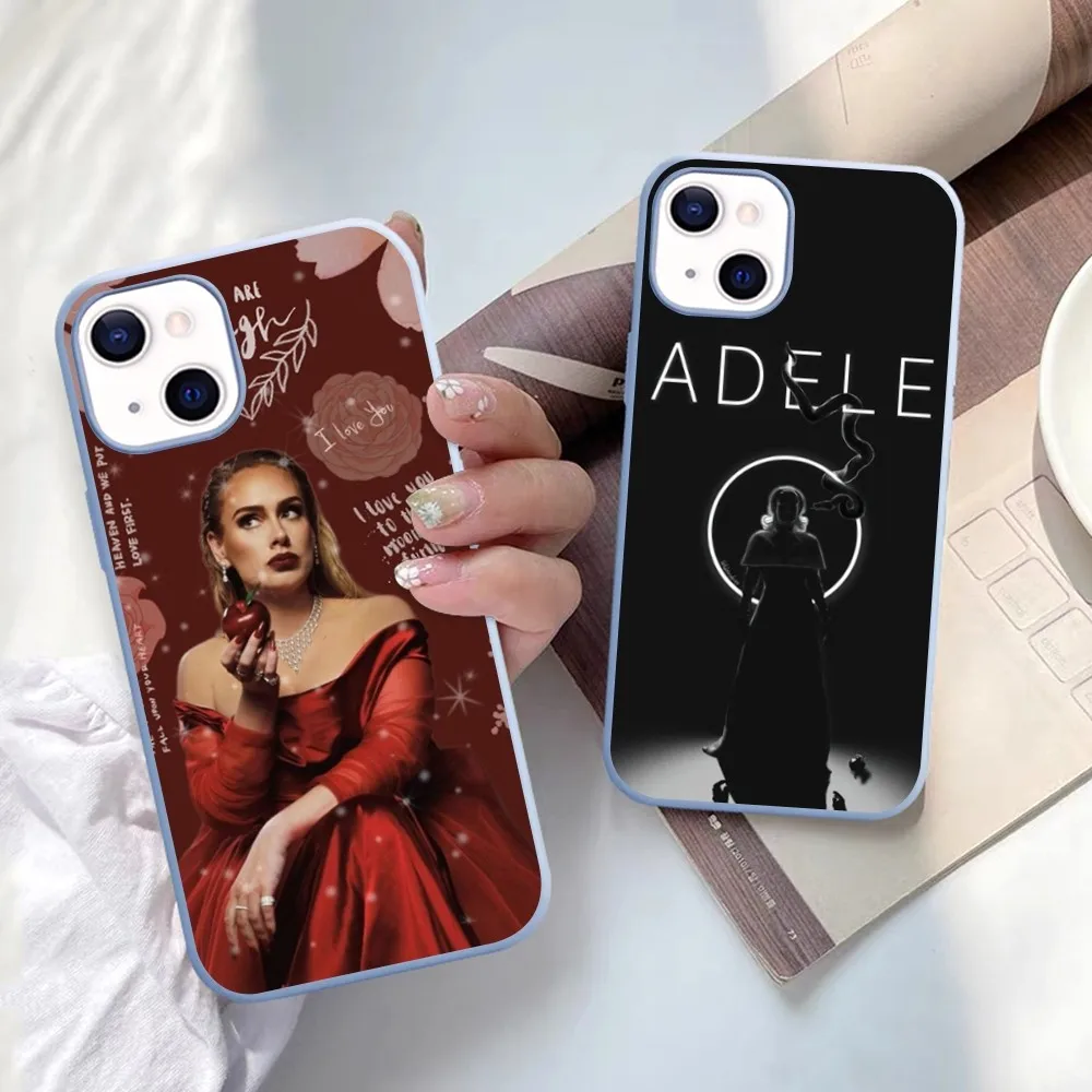 Famous Singer A-Adele Phone Case for iPhone 14 11 12 13 Mini Pro Xs Max 8 7 6 6S Plus X XR Solid Candy Color Case