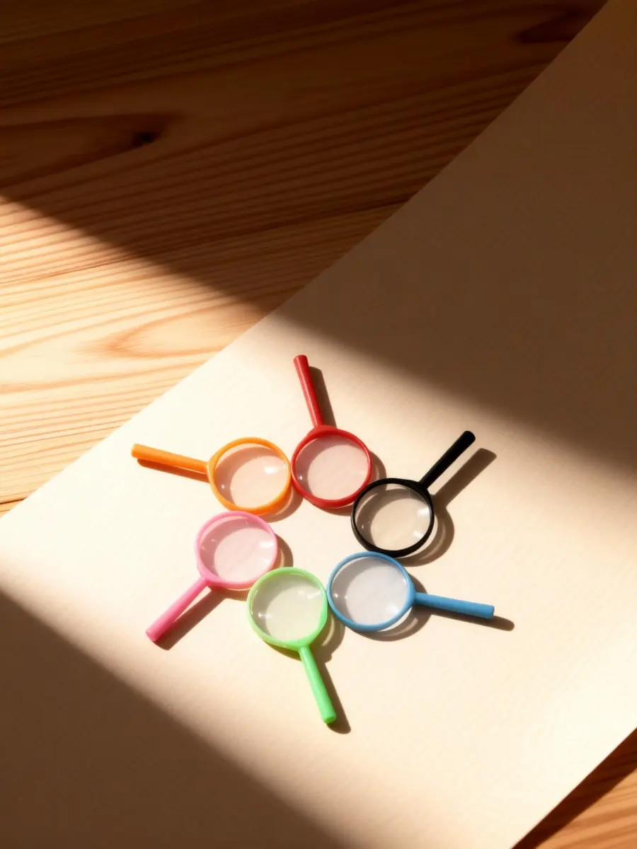 6Pcs Bright Colored Acrylic Magnifying Glasses Kids Educational Magnifiers for Close Observation Reading Stamps Coins Miniature
