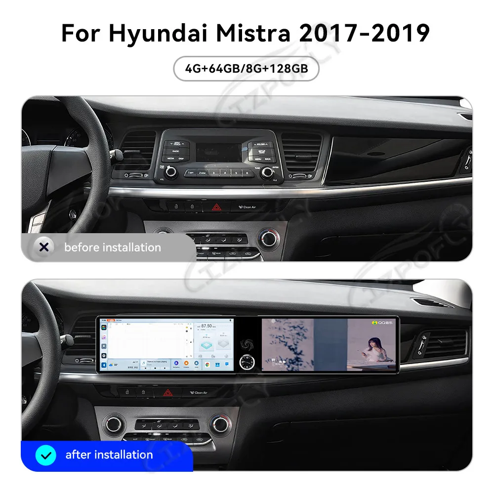 For Hyundai Mistra 2017–2019, Dual 12.3