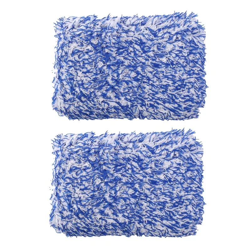 

2X Car Soft High Density Cleaning Super Soft Car Wash Cloth Microfiber Car Wash Towel Sponge Block Blue