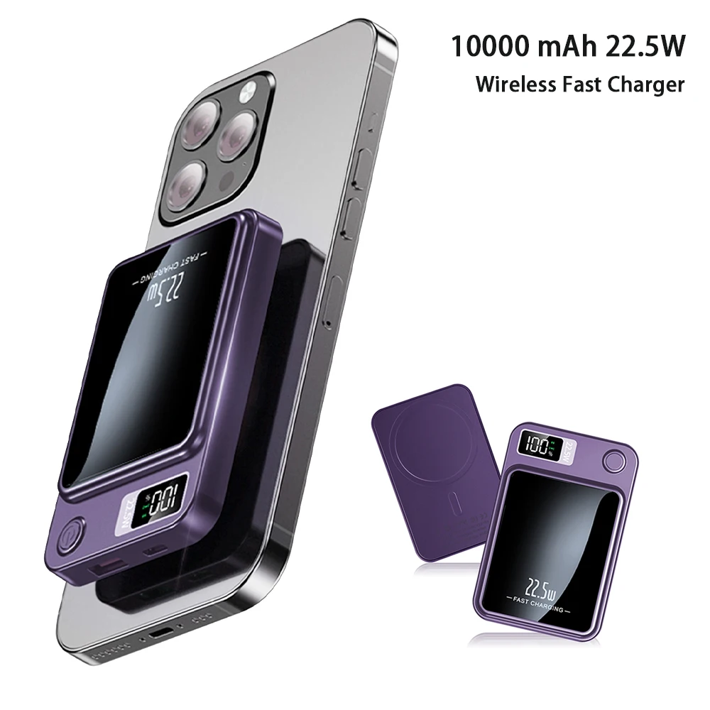 100000mAh بنك الطاقة المغناطيسي اللاسلكي المحمولة 22.5 واط شاحن سريع آيفون هواوي سامسونج بطارية احتياطية خارجية مساعدة